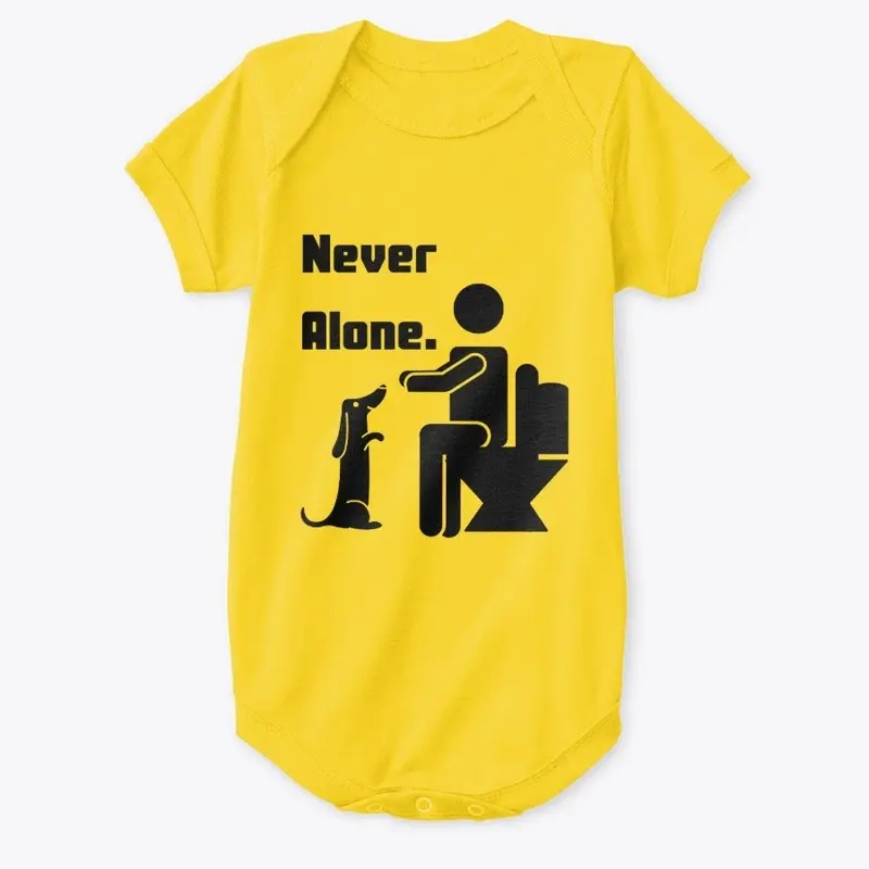 Dachshund- Never Alone- Black Font